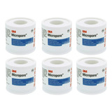 Kit 6 Fitas Micropore 3m 5cmx10m Branco