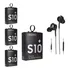 Kit 6 Fone De Ouvido P2 S10+ Preto Intrauricular Microfone
