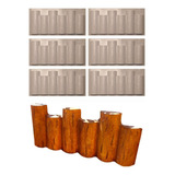 Kit 6 Forma P Guia De Jardim Cerca Imitação Madeira Ce0802