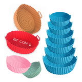 Kit 6 Forma Silicone Forro Reutilizável Air Fryer Fritadeira