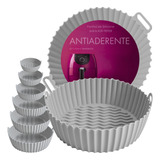 Kit 6 Forma Silicone Para Airfryer Antiaderente Reutilizável