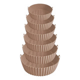 Kit 6 Formas Airfryer Tamanhos Variados Silicone Com Alça