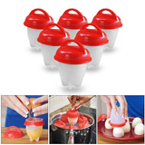 Kit 6 Formas Ovo Cozido Silicone Egglettes Rapido Fácil Egg