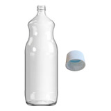 Kit 6 Garrafas Suco Vidro 1 Litro Leite Cha Tampa Pet 28mm
