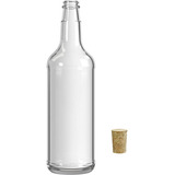 Kit 6 Garrafas Vidro Guala 1 Litro Cachaça Vinho Rolha Lacre