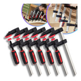 Kit 6 Grampo Sargento Tipo F 37cm 63kg Ajuste Aperto Rápido