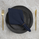 Kit 6 Guardanapos De Tecido Ponto Ajour 100 Algodão 40x40cm Cor Azul marinho Lisa
