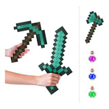 Kit 6 Itens Minecraft Diamante Picareta Espada Machado Mdf