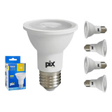 Kit 6 Lâmpada Led Par 20 7w 3000k 4000k 6500k E27 Pix Luz Branco frio 110 220v