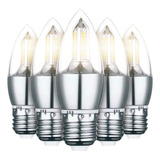 Kit 6 Lâmpada Led Vela 4w E27 Branco Frio quente Lustre Top