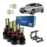 Kit 6 Lâmpadas Farol Super Led 8000k Focus Par Adaptador H7