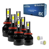 Kit 6 Lâmpadas Ultra Led Super Farol Alto Baixo Milha 8000k