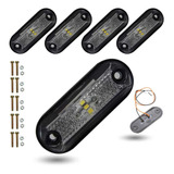 Kit 6 Lanterna Led Reboque Luz Branca Fria Delimitadora Jogo