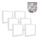 Kit 6 Led Plafon Sobrepor 25w Painel Quadrado Branco Frio