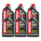 Kit 6 Lts Óleo Motul 4t 5000 20w50 Hc tech Semissintético