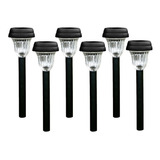 Kit 6 Luminária Espeto Solar Poste De Jardim Decoração Led