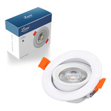 Kit 6 Luminária Spot Led 9w Dicróica Direcionável Redondo Bivolt Branco Quente Lumi 1 Linha