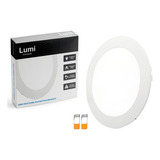 Kit 6 Luminario Painel Plafon Super Led Embutir Redondo 10w Bivolt Branco Frio Lumi 1 Linha