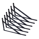 Kit 6 Mão Francesa 39cm Preta Prateleira E Móveis Reforçada
