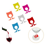 Kit 6 Marcadores De Taça De Vinho Identificador Copo Bebida