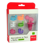 Kit 6 Marcadores Para Taça Vinho Coloridos Rolha De Silicone