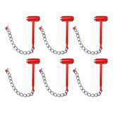 Kit 6 Martelinho Quebra Vidro Com Corrente Vermelho