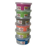 Kit 6 Massinhas De Areia Cinética Com Forminha Pote 60 Gr Cor Multicor