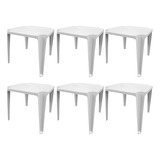 Kit 6 Mesa Plástico Resistente Alugar Lazer Jardim Barata