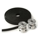 Kit 6 Metros Correia Gt2 6mm L 3 Polias 16 Dentes Furo 5mm
