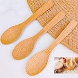 Kit 6 Mini Colheres De Bambu