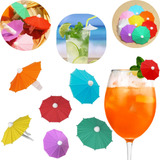 Kit 6 Mini Guarda chuvas Silicone Decorativo Marcador Copos Cor Colorido