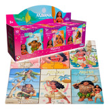 Kit 6 Mini Quebra Cabeça Moana Princesa Disney Maui Madeira