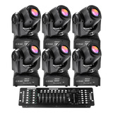 Kit 6 Mini Spot Led Movin Head 30w Mesa Controller Dmx 192