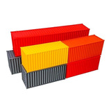 Kit 6 Miniaturas Container 2x40 Pés 4x20 Pés Escala 1 87