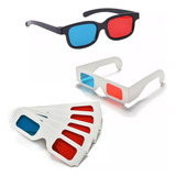 Kit 6 Óculos 3d Anaglifo Azul E Vermelho