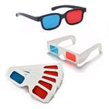 Kit 6 Óculos 3d Anaglifo Azul E Vermelho