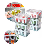 Kit 6 Organizador Alimentos Geladeira 1 36l Cesto Lavagem