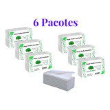 Kit 6 Pacotes Papel Toalha Interfolha Branco Luxo Banheiro