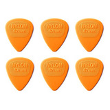 Kit 6 Palhetas Dunlop 443r067 0,67 Mm Nylon Midi Laranja