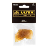 Kit 6 Palhetas Dunlop Ultex Jazz 1 38mm 427p Made In Usa Cor Ambar