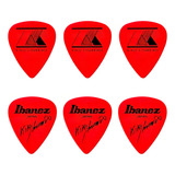 Kit 6 Palhetas Ibanez Kiko Loureiro Signature B1000klrd Cor Vermelho Tamanho 1 2mm