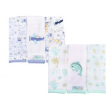Kit 6 Paninhos Fralda De Boca Bebe Enxoval Menino Algodão