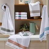 Kit 6 Panos De Prato Felpudo Soft Para Cozinha 44x70cm 270g M    Cor Branca  Combinações Sortidas