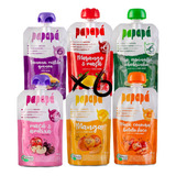 Kit 6 Papinhas Papapá Orgânica Frutas Squeeze Diversos Sabor
