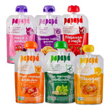 Kit 6 Papinhas Papapá Orgânica Sabores Frutas 100g Saudável