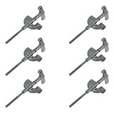 Kit 6 Parafuso De Afinação Bumbo Borboleta Com Garra Metal