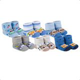 Kit 6 Pares De Meia Sapatinho Para Bebê Recém nascido Fofa