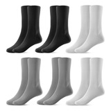 Kit 6 Pares De Meias Cano Alto Longo Algodão Unissex Atacado