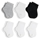 Kit 6 Pares Meia Bebê Unissex Lupo Lisa Algodão TAMANHO 16 23 CORES BRANCO CINZA E PRETO