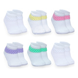 Kit 6 Pares Meia Malha Persa Para Bebe Recém Nascido